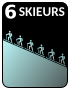 six skieurs