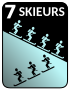 sept skieurs